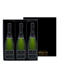 3 x Christophe Bertin 2008 Vintage Champagne - In Deluxe Black Gift Box