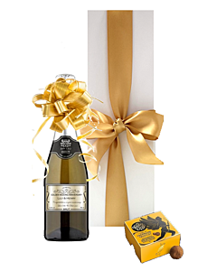 Personalised Prosecco Half Bottle Chocolate Truffles - Presented in White Gift Box