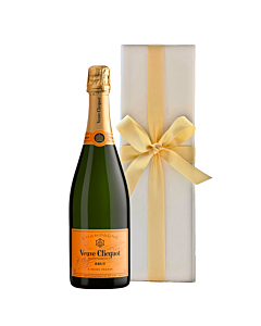 Personalised Veuve Clicquot Champagne - In White Presentation Box