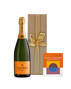 Veuve Clicquot Yellow Label Brut in Gold Box - With Heavenly Honeycombe Milk Chocolate Bar