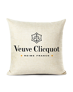 "Veuve Style" Luxury Statement Designer Cushion - Cream Linen With Plain Cream on Reverse - Stamp Personality into Your Home with Show Stopping Looks! 