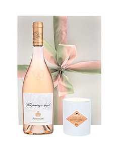 Whispering Angel Rosé & Scented Candle Gift - Presented In White Hamper Box