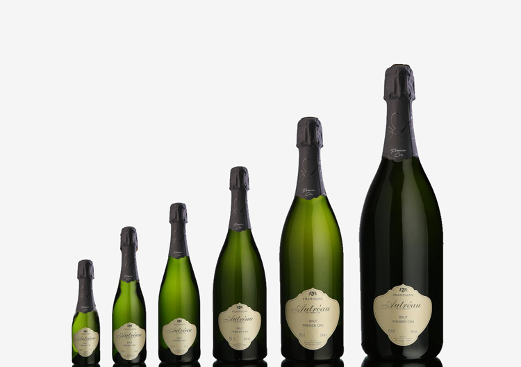 6 bottles of Champagne in different sizes