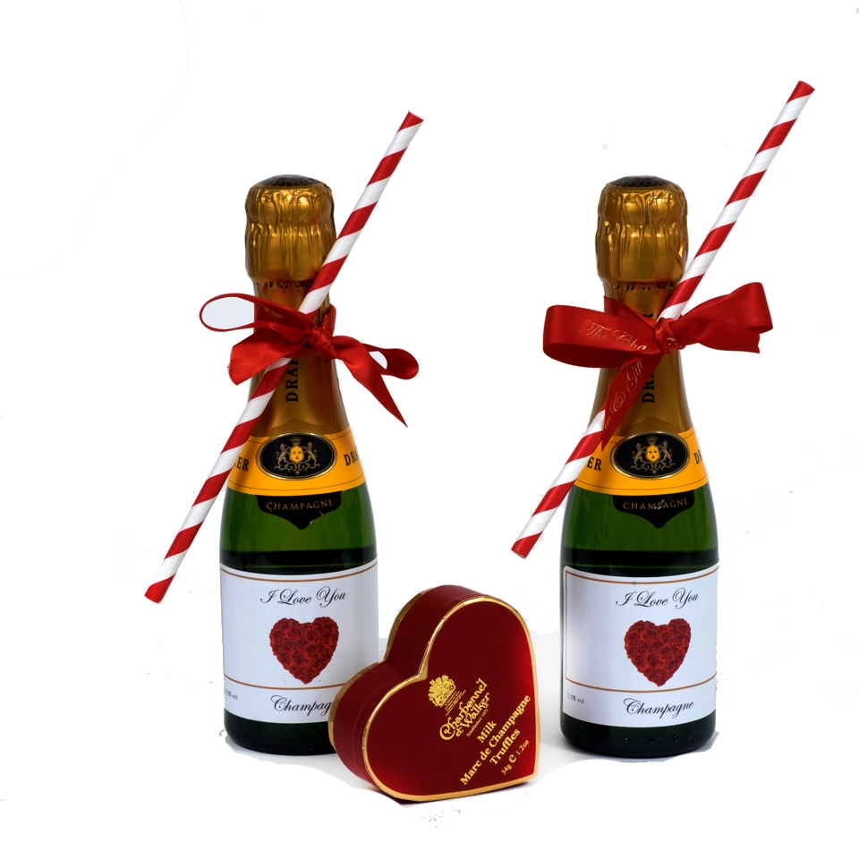 valentines day mini personalised prosecco bottles