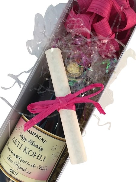 personnalised champagne beautiful packaging