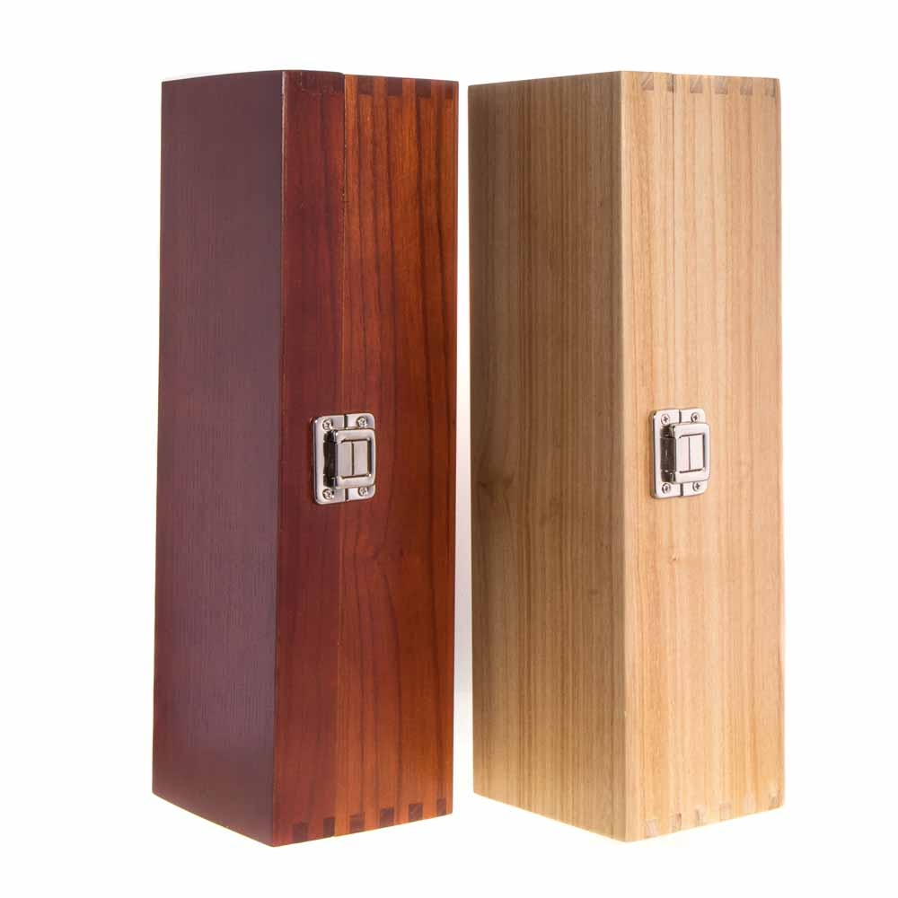wooden champagne boxes dark and light oak