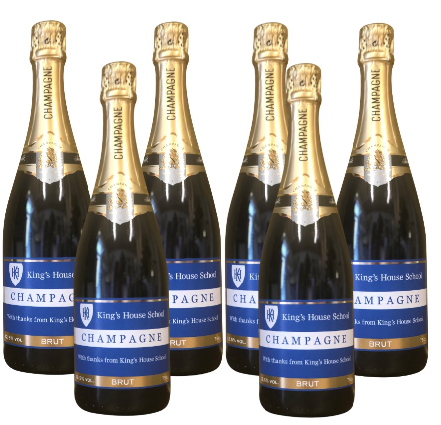 corporate branded prosecco case of six bottles