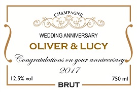 personalized champagne label wedding anniversary